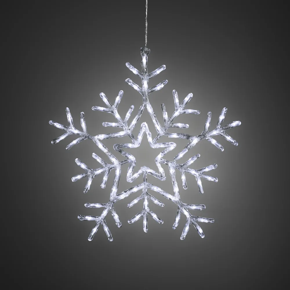 Konstsmide 4470-103 Dekorationsbelysning snöflinga, 58 cm, akryl Varmvit