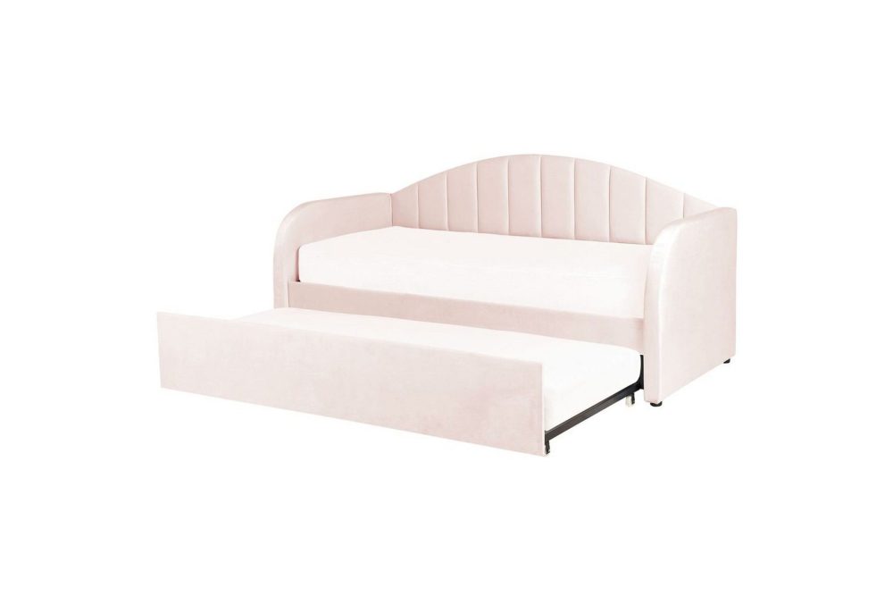 Dagbädd Eyburie med lamellram Rosa, Sammet