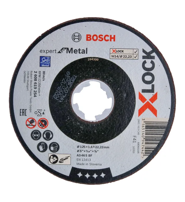 Kapskiva Bosch Power Tools PRO Metal X-Lock 125 mm, 1,6 mm