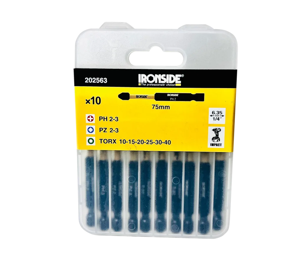 Ironside 202563 Kraftbitssats 10 delar, 75 mm