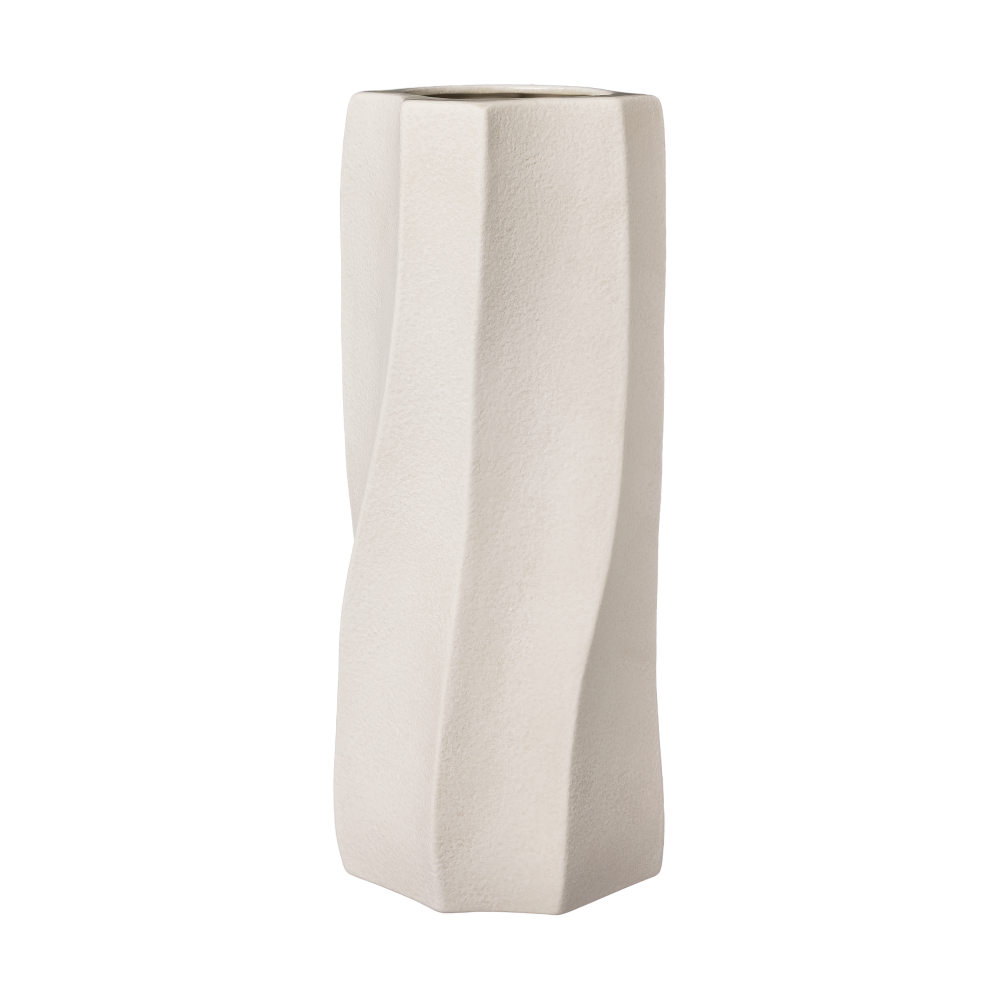 Ernst vas stengods Ø13x31 cm, Naturvit