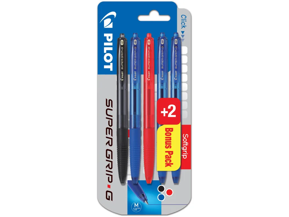 Pilot Super Grip G Penna 1 mm, 5-pack