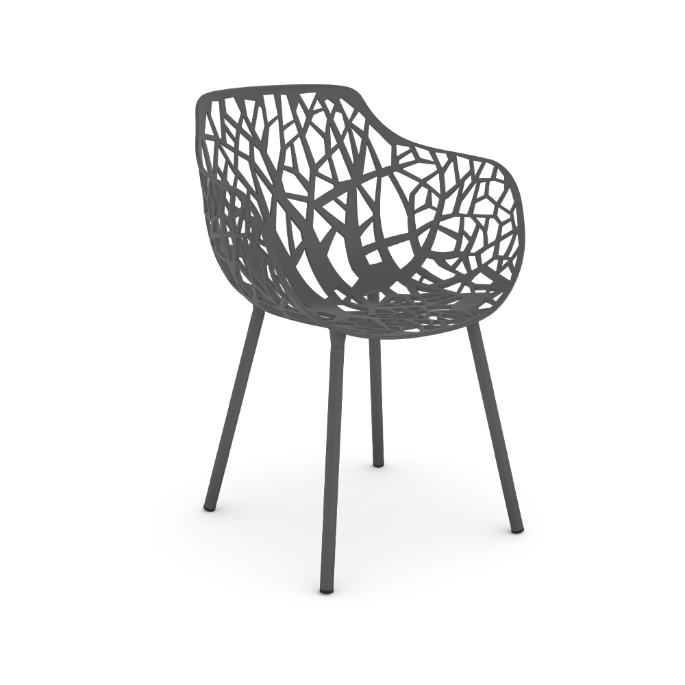 Forest karmstol, Metallic grey