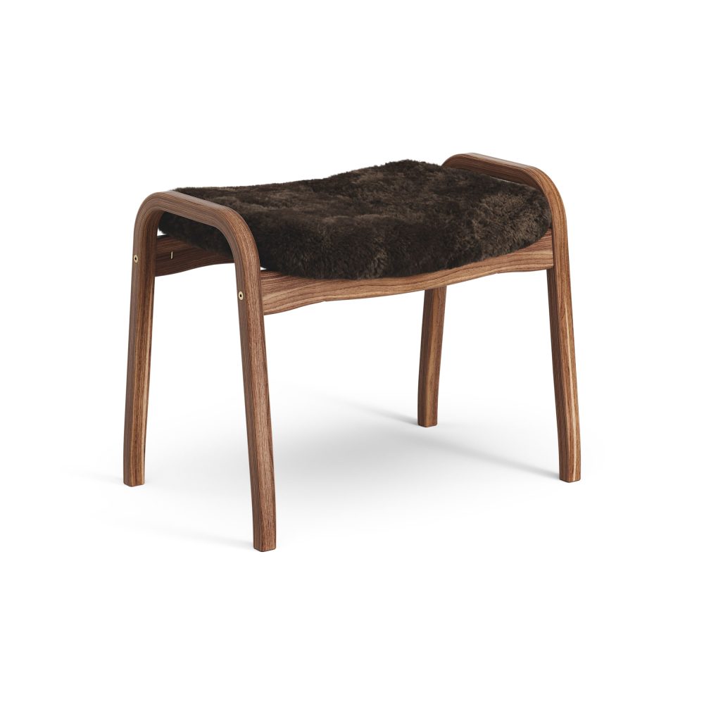 Lamino fotpall oljad valnöt/fårskinn, Espresso (brun)