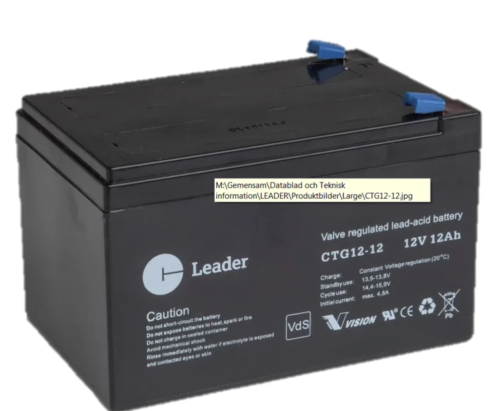 Leader CTG7.2-12 Blybatteri Leader 12V 151x65x101mm, 7,2Ah - Bild 2