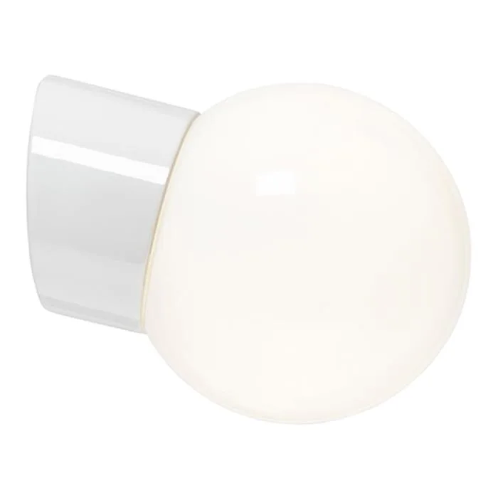 Ifö Electric Classic Glob Väggarmatur blank, sned, IP54 Vit