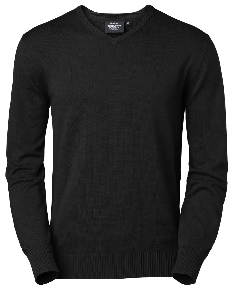 South West James Tröja svart, V-ringad 3XL
