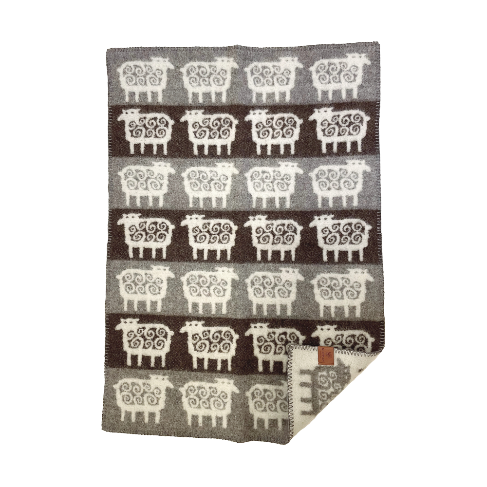 Sheep stripe babyfilt 65x90 cm, Brun-grå