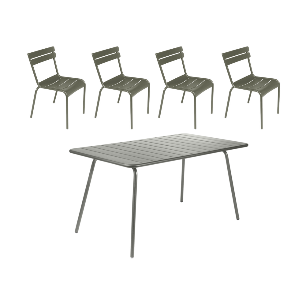 Luxembourg bord 143x80 cm + 4 stolar, Rosemary
