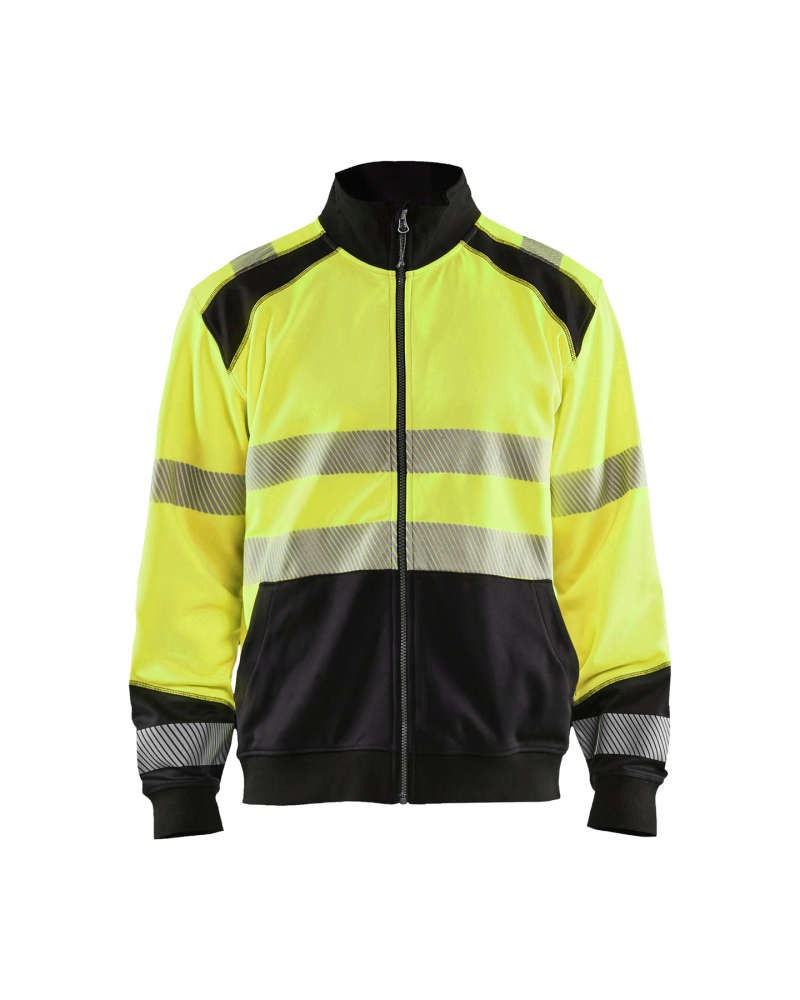VARSELTRÖJA 3558 2528 MED DRAGKEDJA GUL/SVART M
