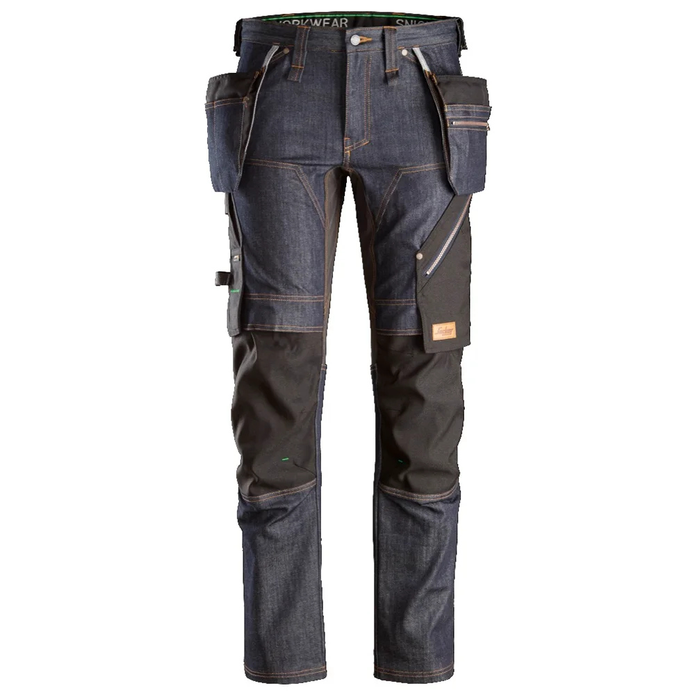 Snickers Workwear 6955 FlexiWork Arbetsbyxa denim/svart 116
