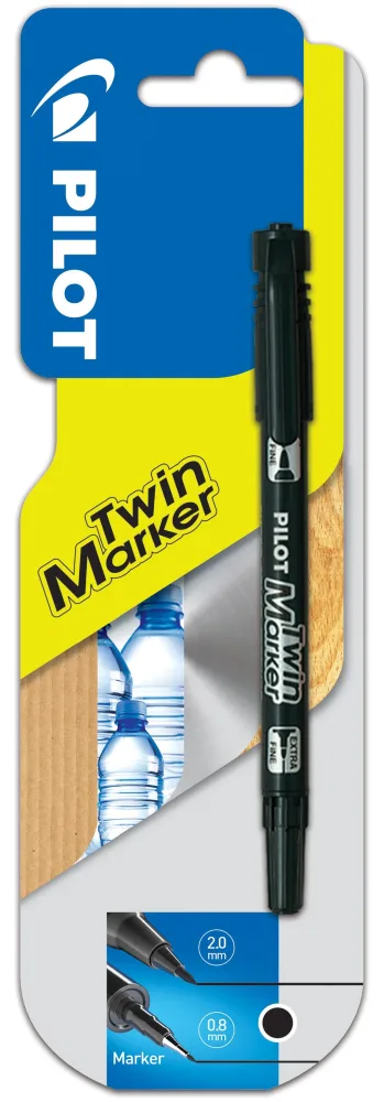 Pilot Twin Marker Märkpenna 0,8/2 mm, svart