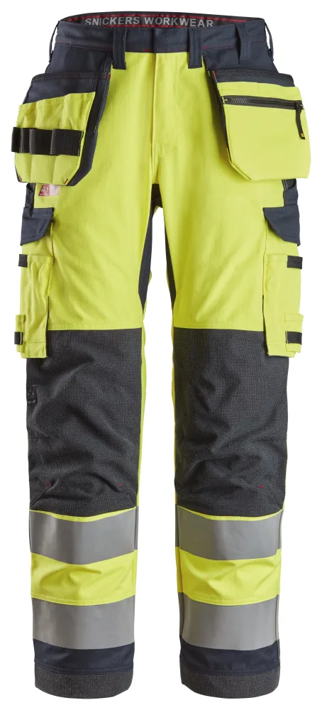 Snickers Workwear 6261 ProtecWork Arbetsbyxa varsel, gul/marinblå, med hölsterfickor 156