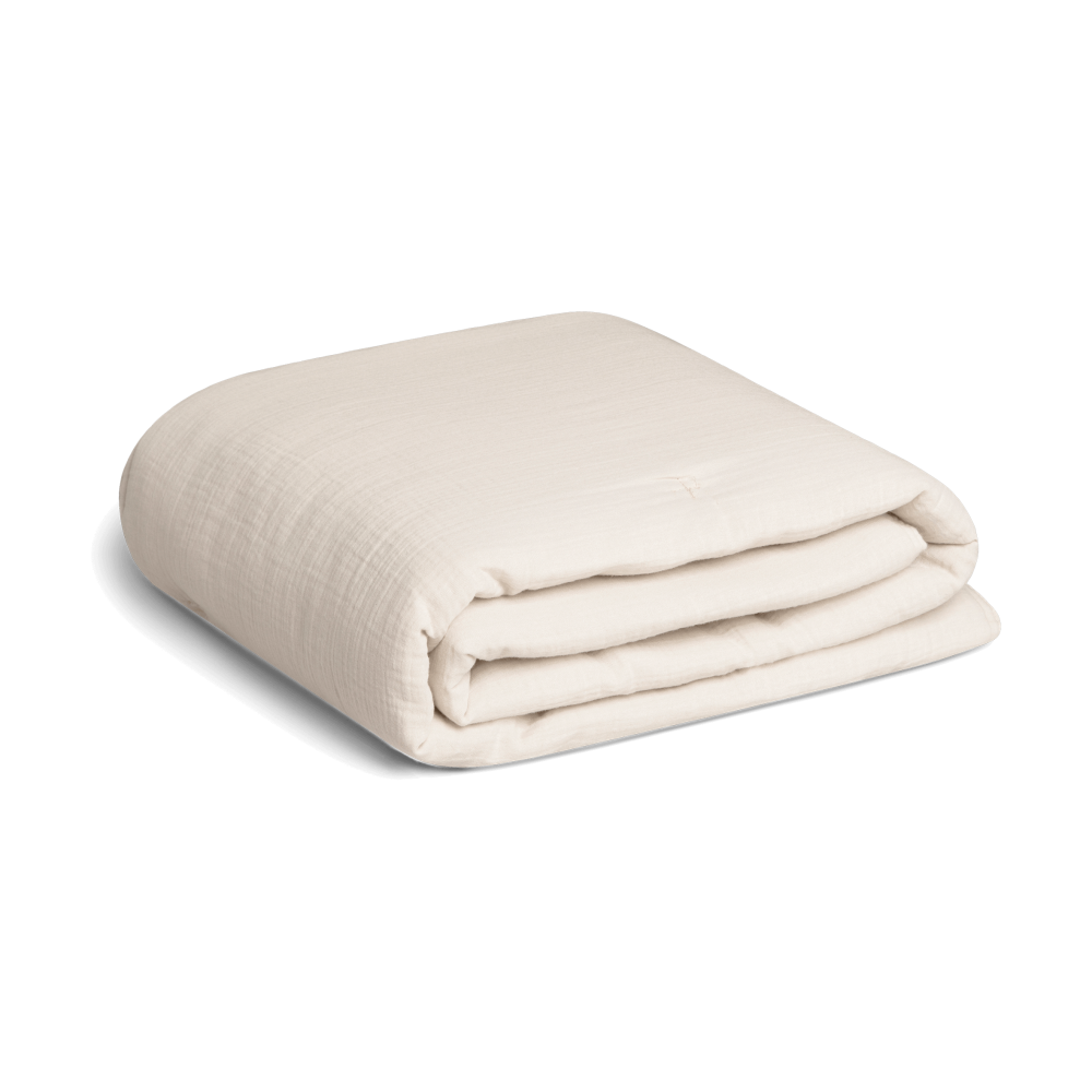 Eggshell Muslin vadderad filt, 100x140 cm