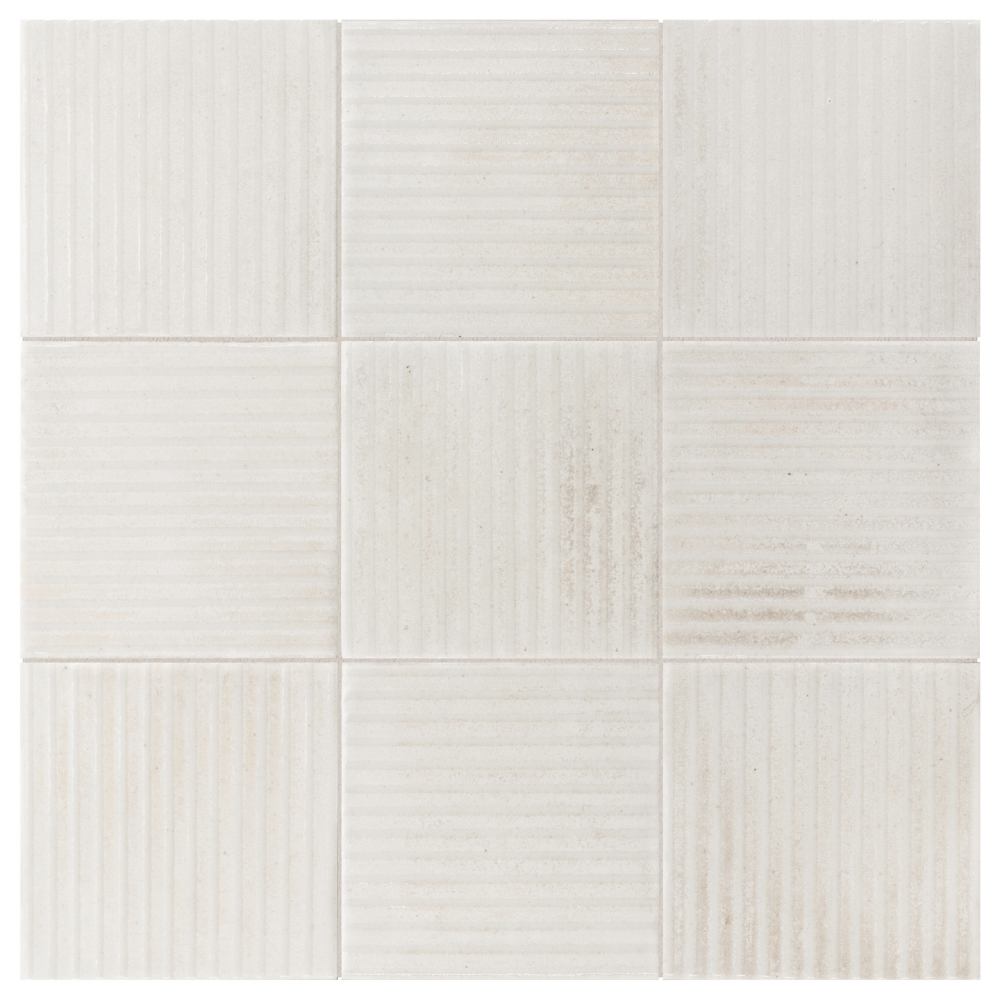 KLINKER CELLO RAKU 10X10 LINE WHITE, 0,5M2