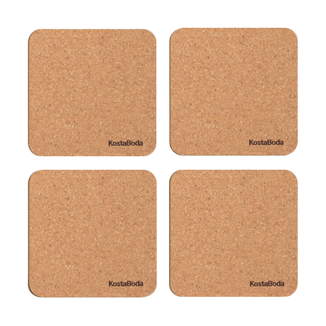Viva glasunderlägg 9,6x9,6 cm 4-pack, Kork