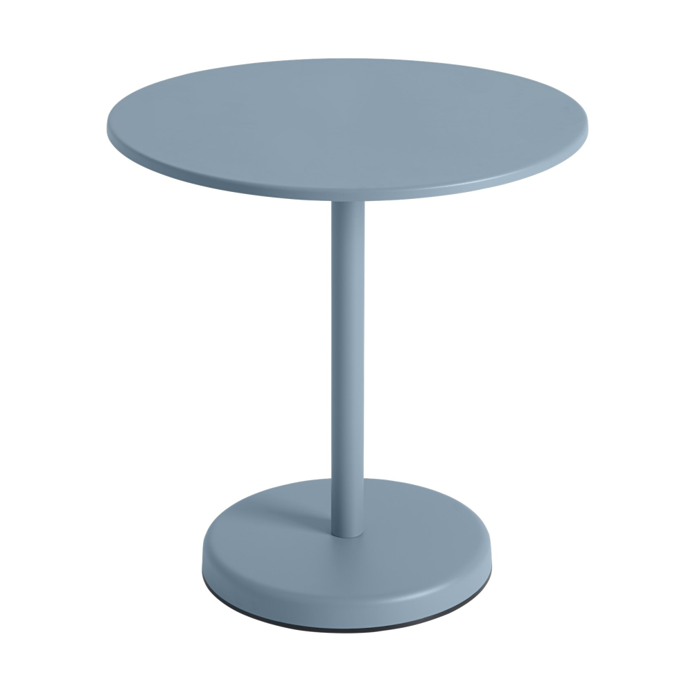Linear steel café table V2 bord Ø70 cm Pale blue