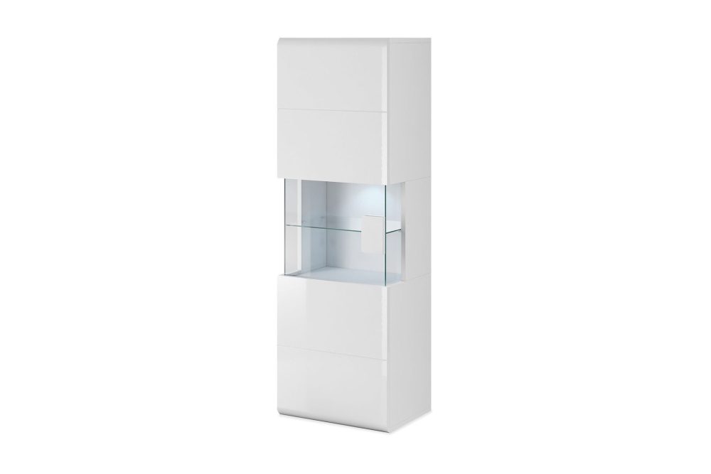 Toreno Vitrinskåp 39 djup 53 cm bred 159 cm hög Ljust Trä Glas