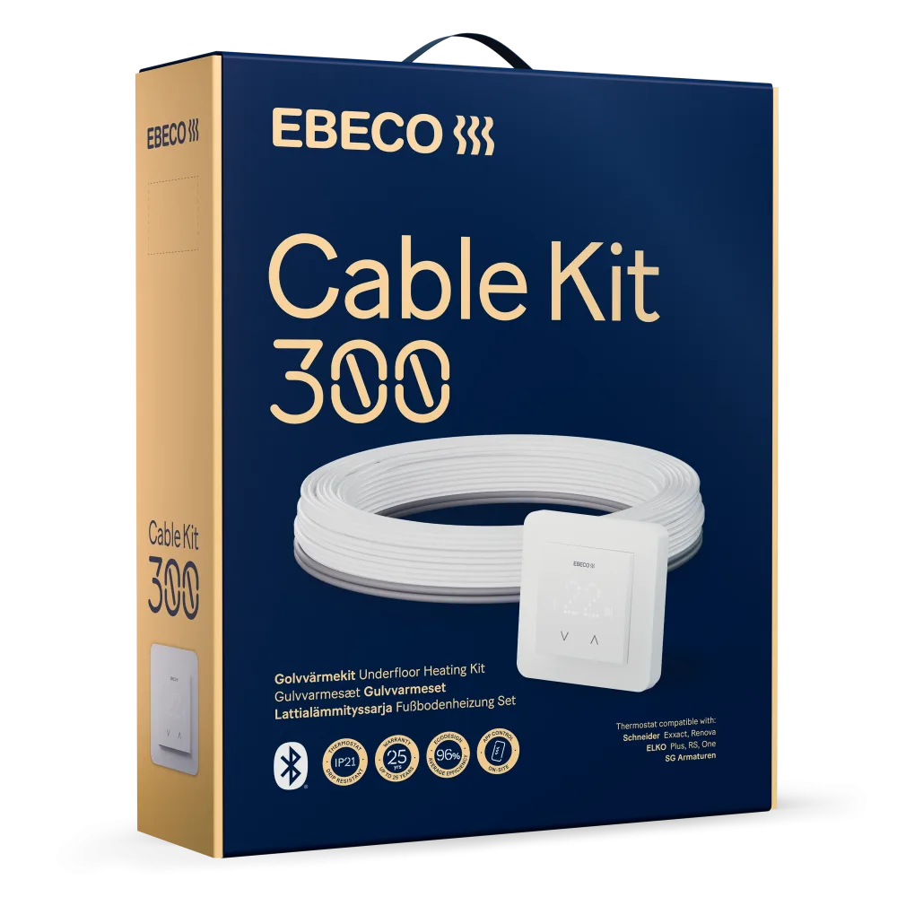 Ebeco Cable Kit 300 Golvvärmekit med värmekabel och termostat 73 m, 810 W - Bild 2