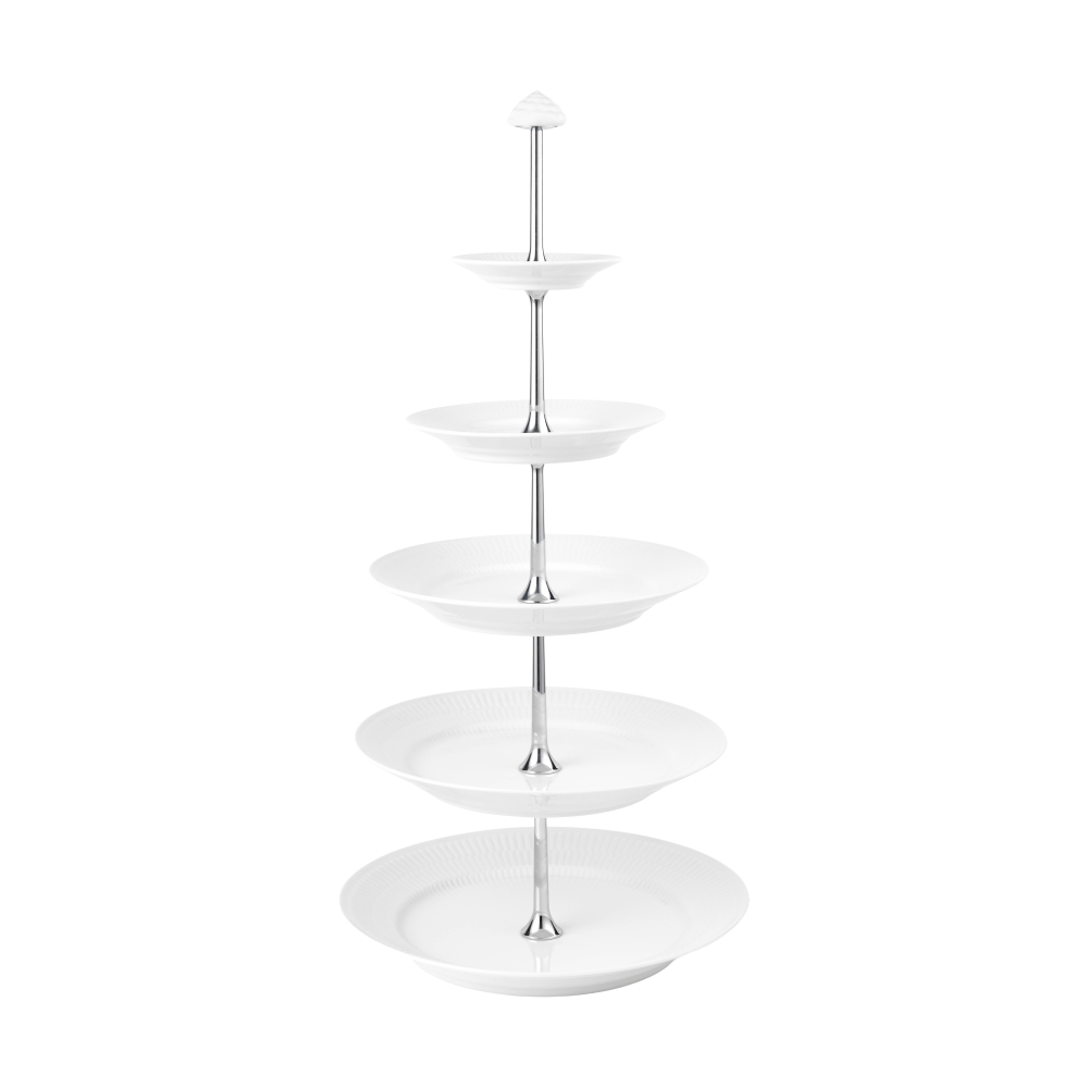 White Fluted fat med 5 våningar, White