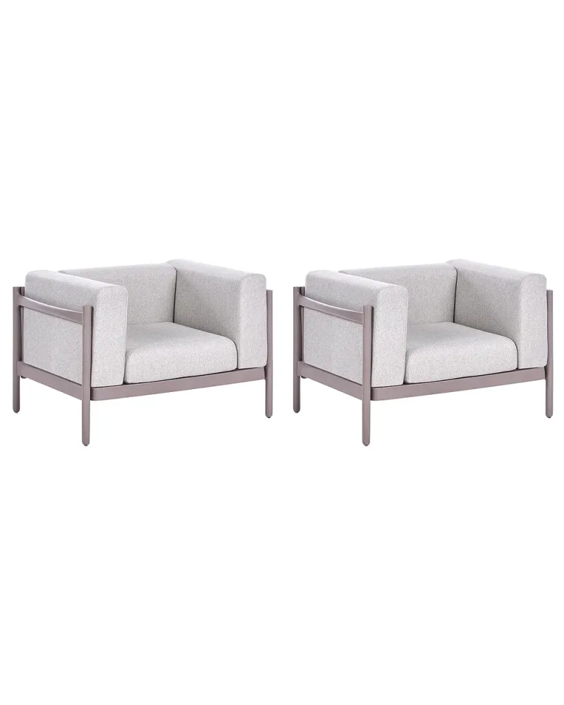 Set med 2 trädgårdsfåtöljer FERRETTI Taupe