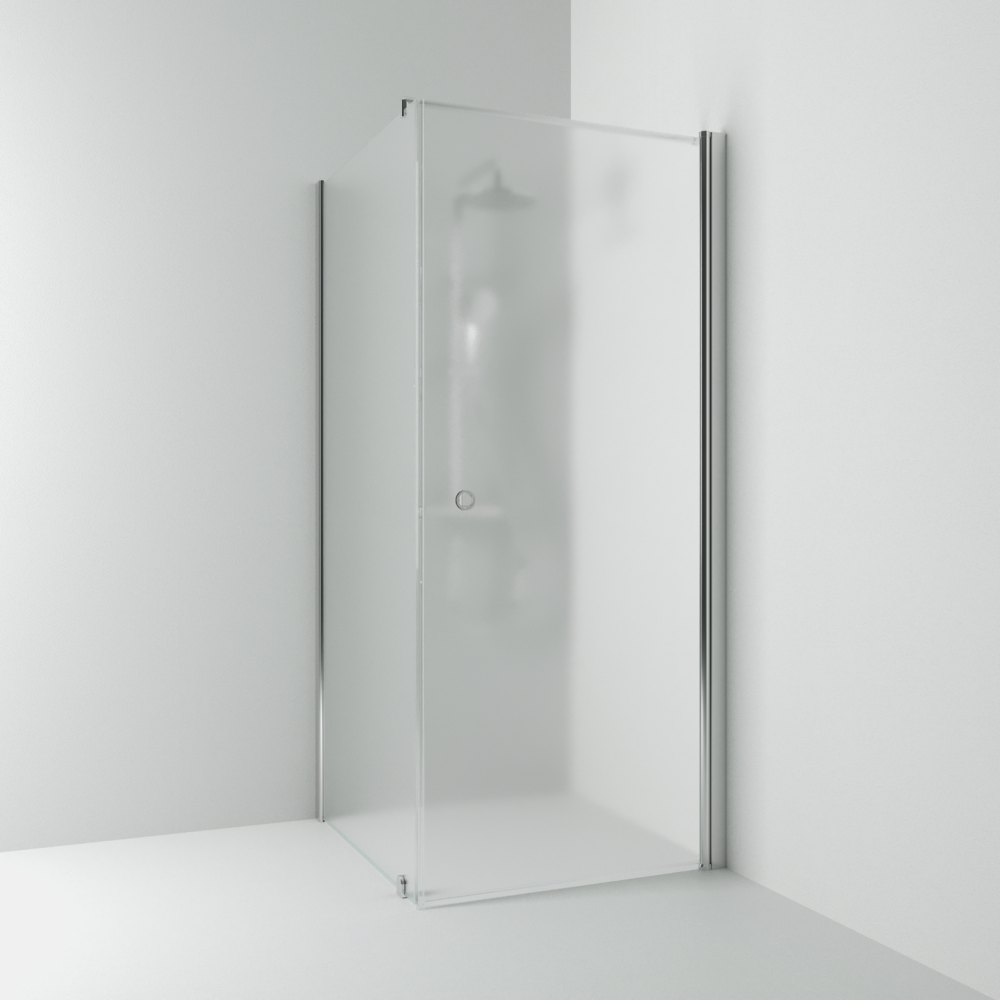 HÖRNDUSCH SVEDBERGS SKOGA RAK/FAST ALU BLANK FROST INTHT 100X198X83CM