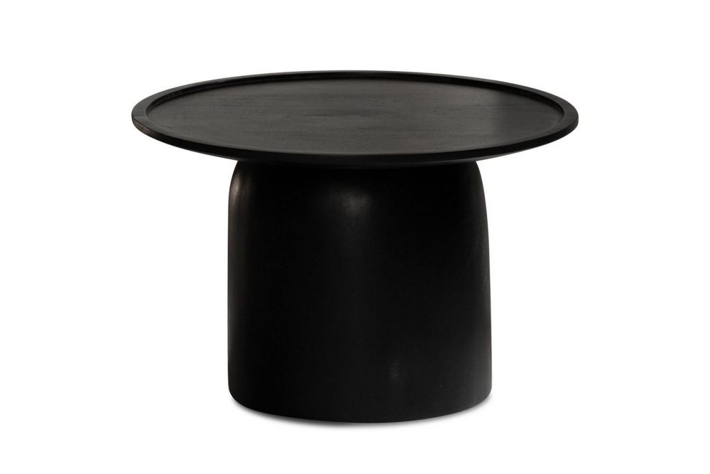Soffbord Wohnling Massivt trä rund 60 cm cylinderstil bas klassisk modern