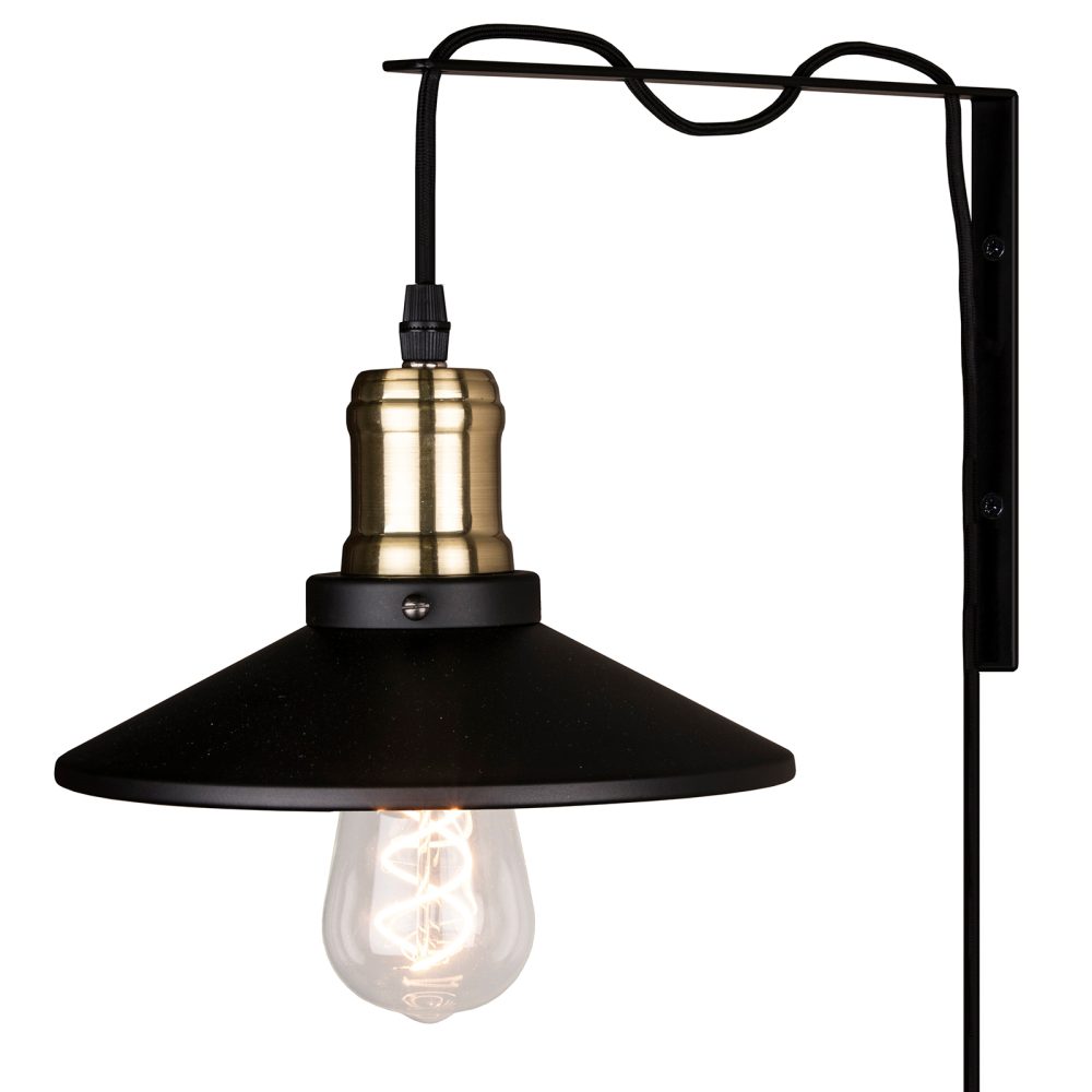 Disc vägglampa, Mattsvart-borstad mässing
