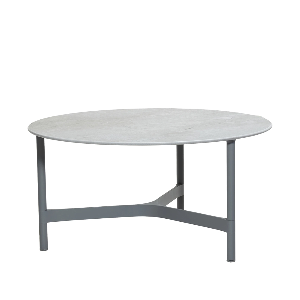 Twist soffbord large Ø90 cm, Fossil grey-light grey