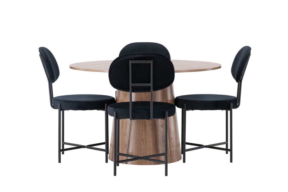 Lanzo Matgrupp 120 cm Rund med 4 Stella Stolar