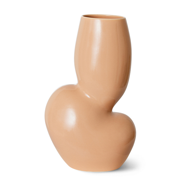 Ceramic organic vas medium 29 cm, Cream