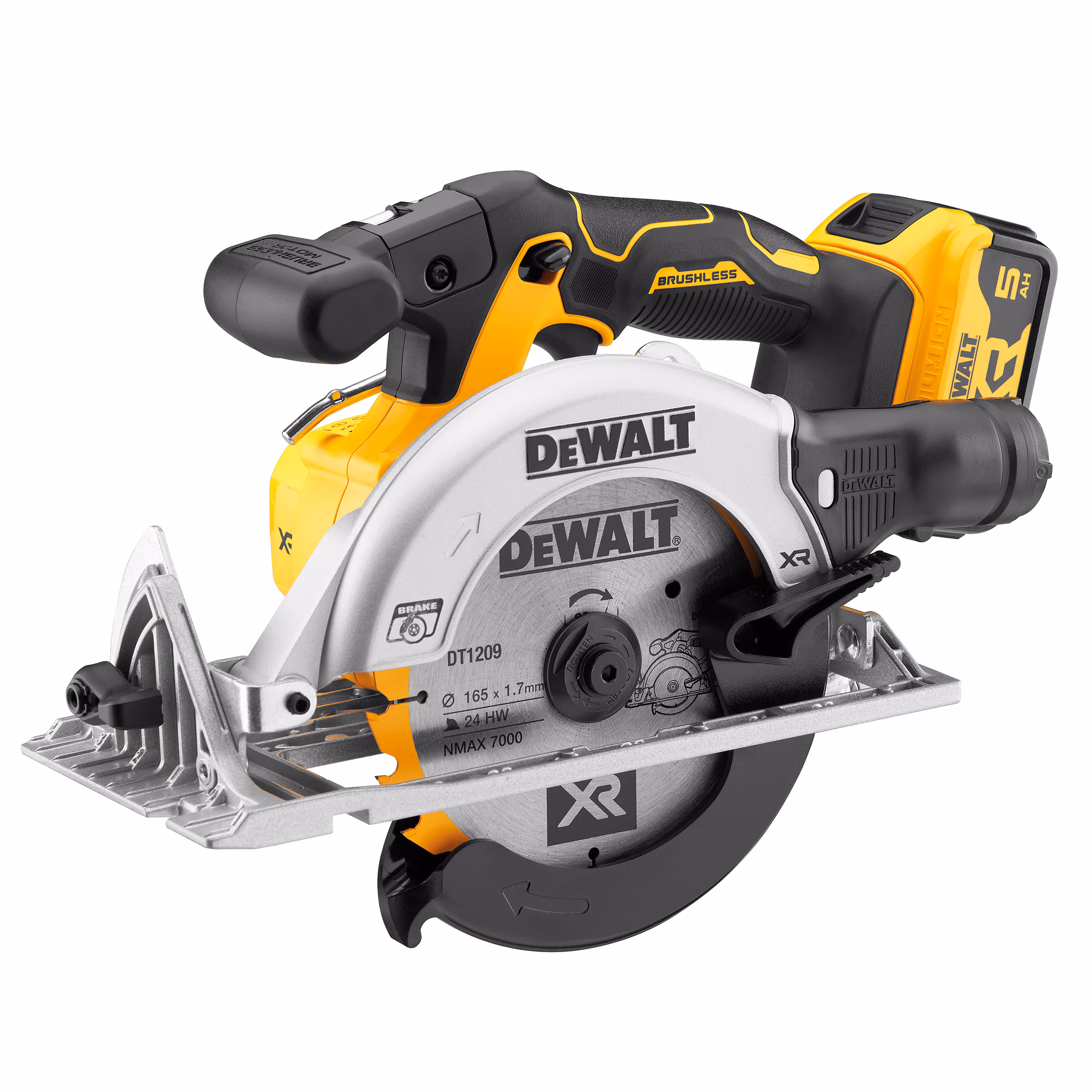 Kjøp Dewalt Sirkelsag DCS565P2 18V, 165 mm, 2 stk 5Ah-batterier