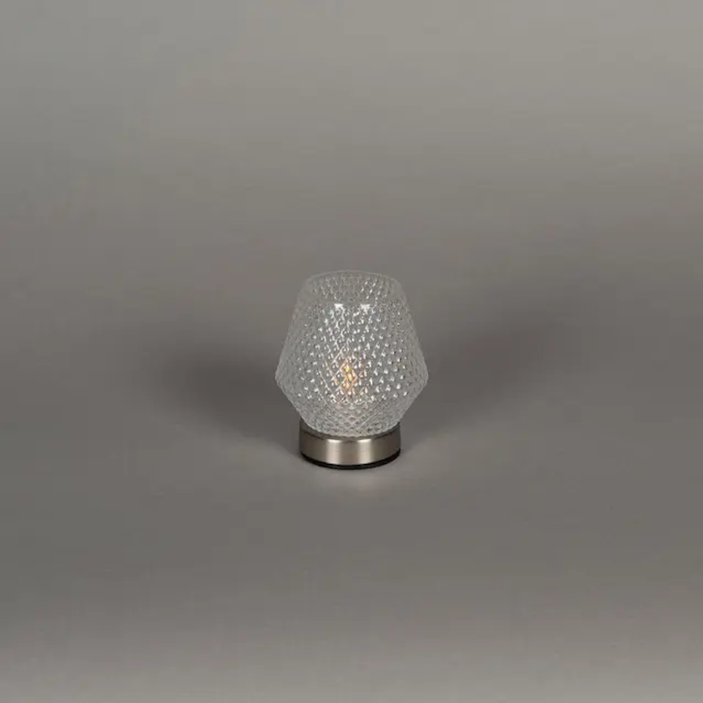 Laddbart Glasljus LED 10x11cm IP20 Silver Konstsmide