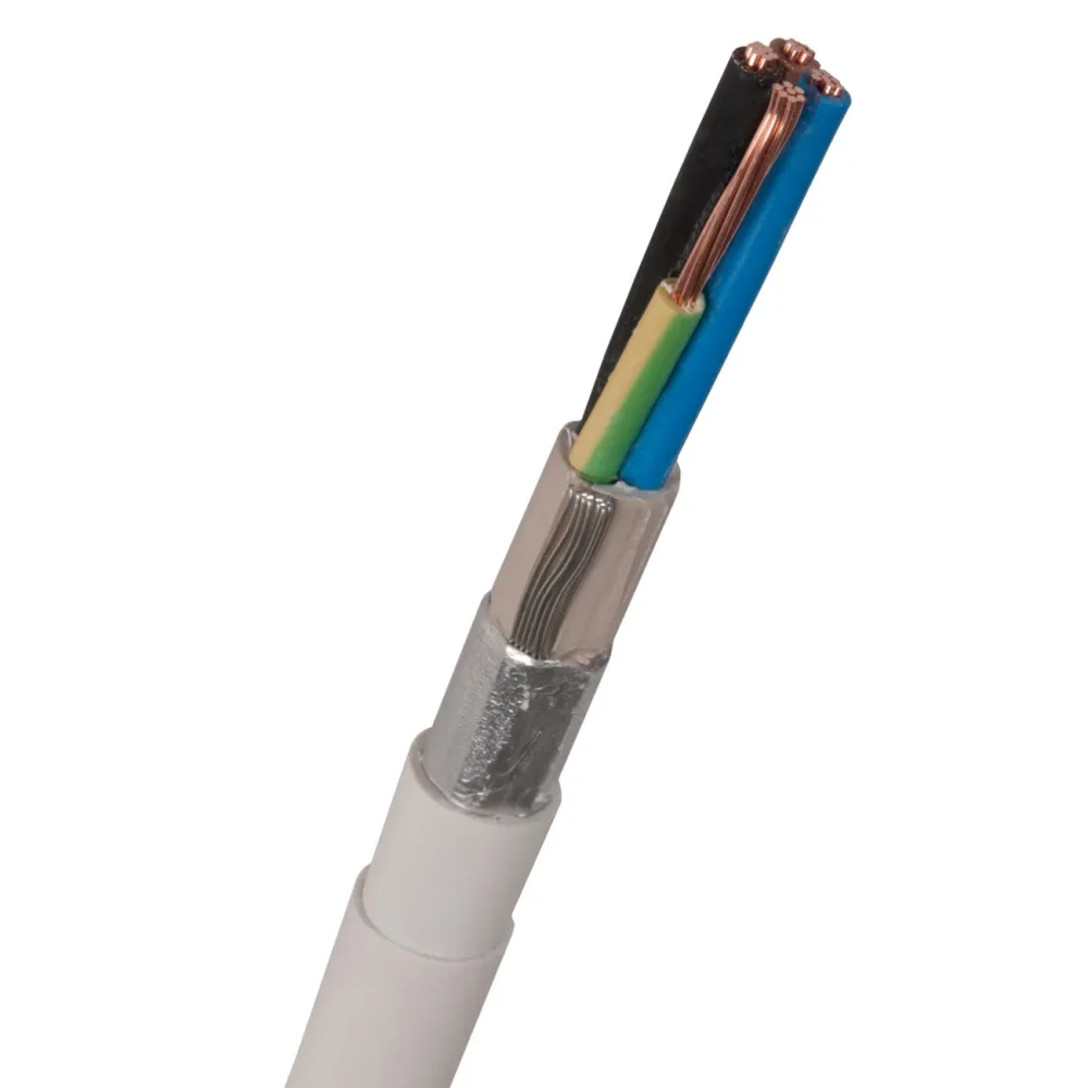 Nexans FQLQ Installationskabel 4G2.5 mm², 450/750V, vit 1 m, kapad