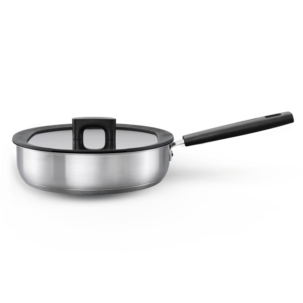 Hard Face Steel traktörpanna med lock, 26 cm