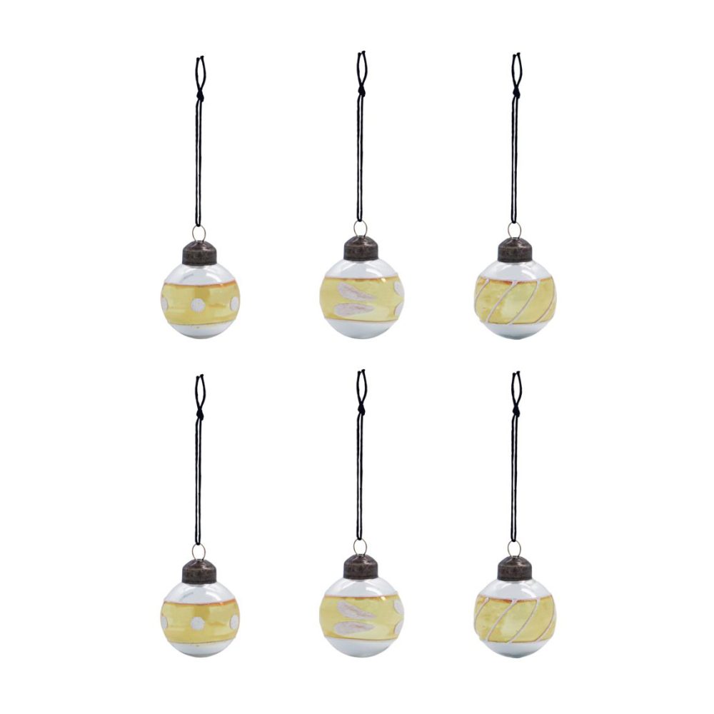 Glowi julgranskula Ø4 cm 6-pack, Guld