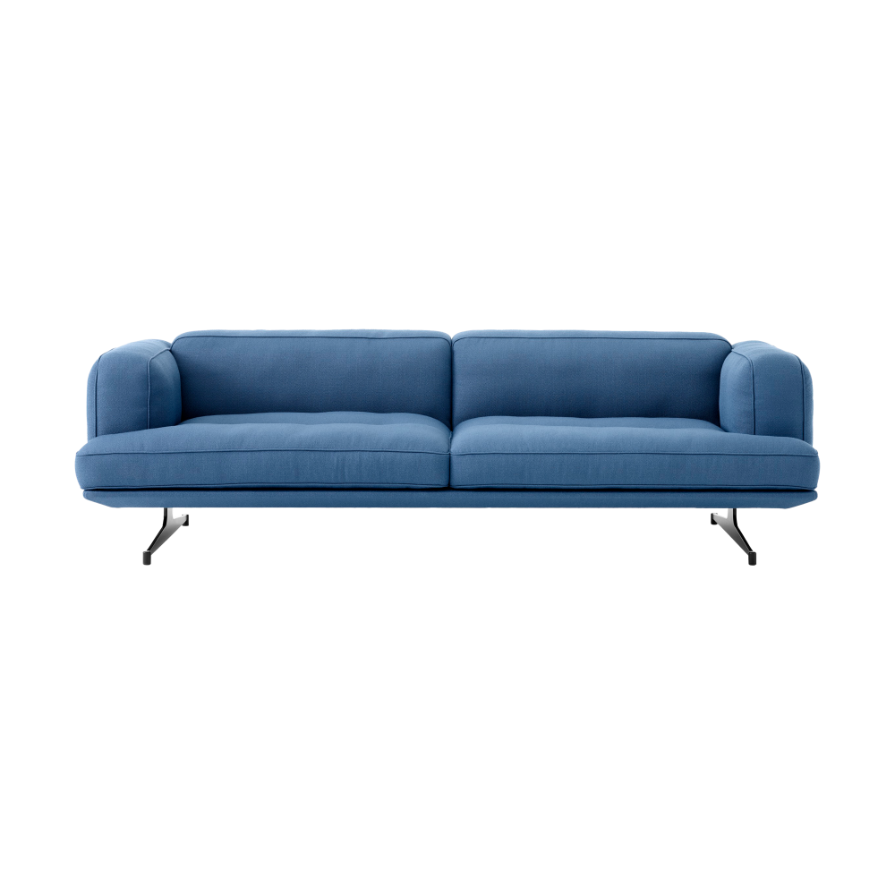 Inland AV23 3-sits soffa, Vidar 4 Denim Blue 733-svarta ben