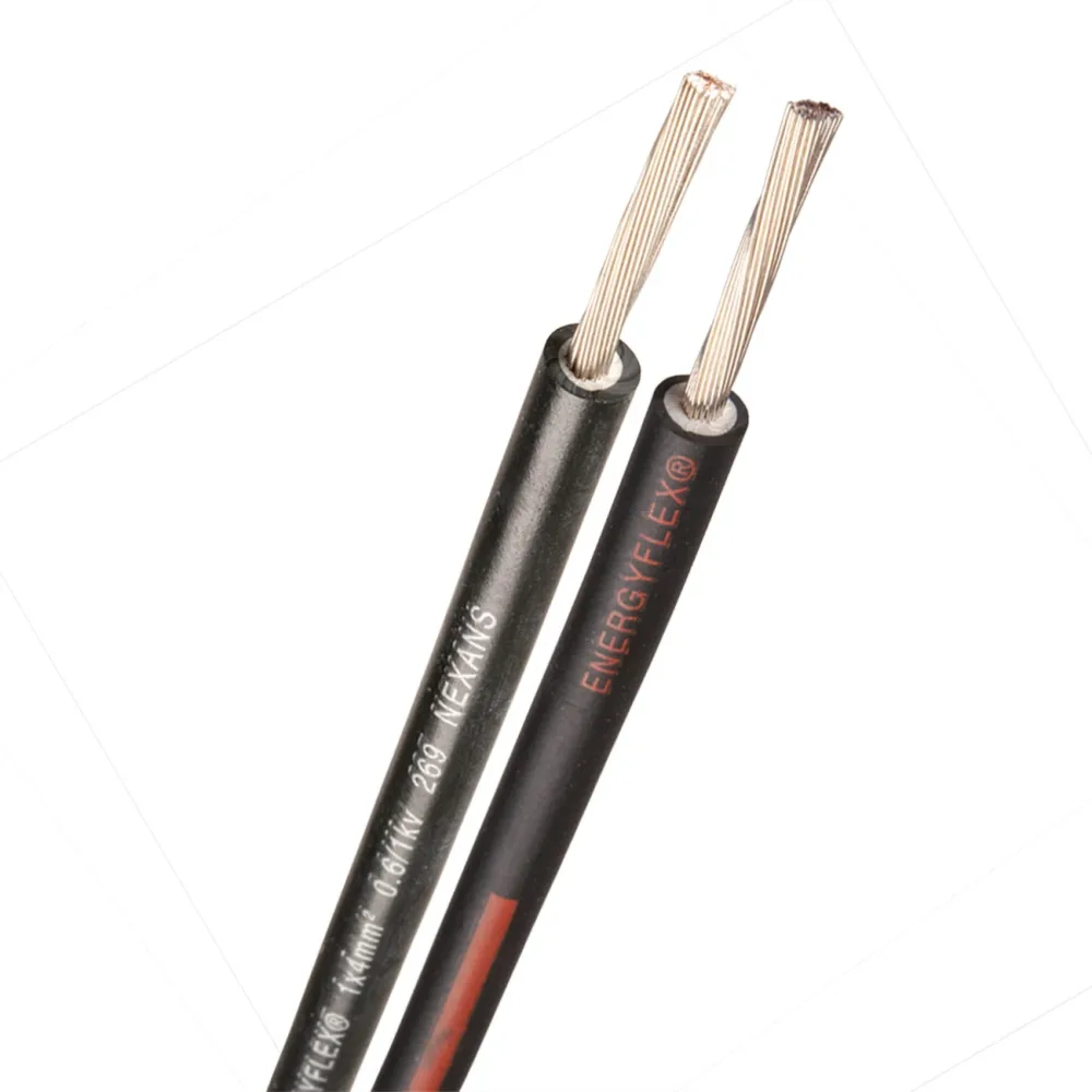 Nexans ENERGYFLEX Kopplingskabel 1 x 4 mm², 0.6/1kV, svart/röd 100 m, kapad