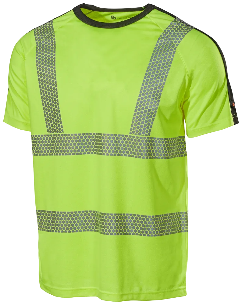 L.Brador 6120P T-shirt svart/hi-vis gul, klass 2 S