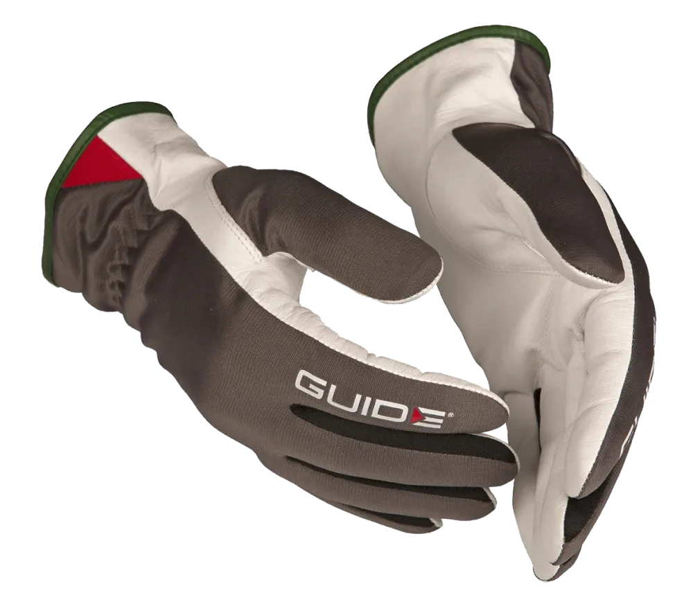 Guide Gloves 341 Handske läder, skärskydd, öppen krage 10
