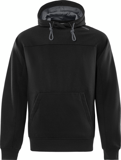 SWEATSHIRT FRISTADS 7551 GSM XL, MED HUVA SVART/GRÅ
