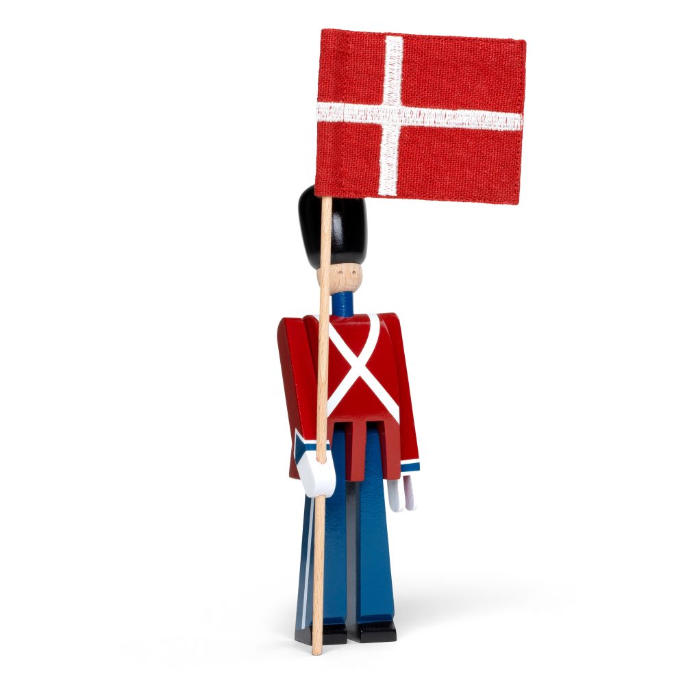 Kay Bojesen fanbärare med textilflagga mini, 18,5 cm