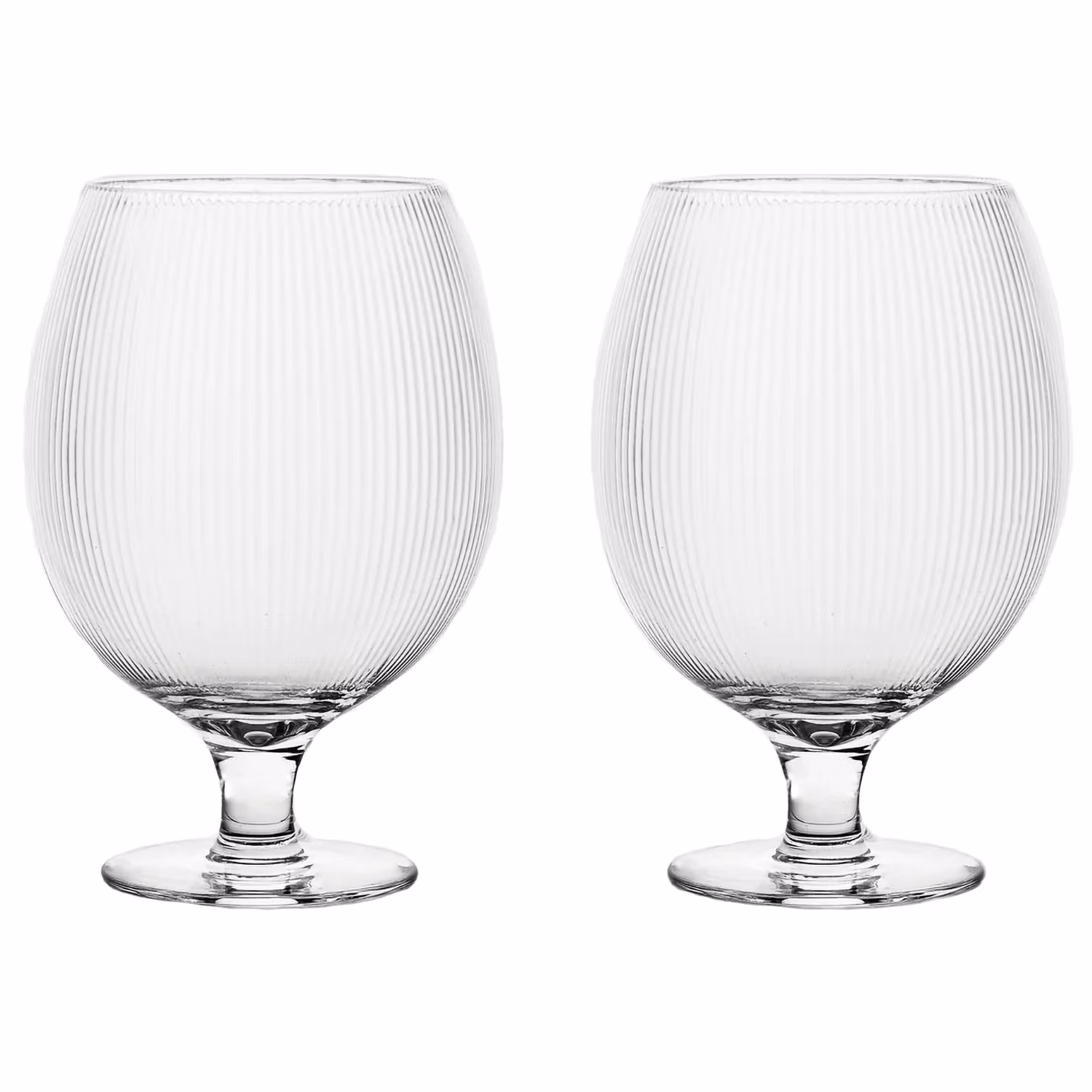 Blanka Ölglas Räfflad 50 cl 2-pack, Klar