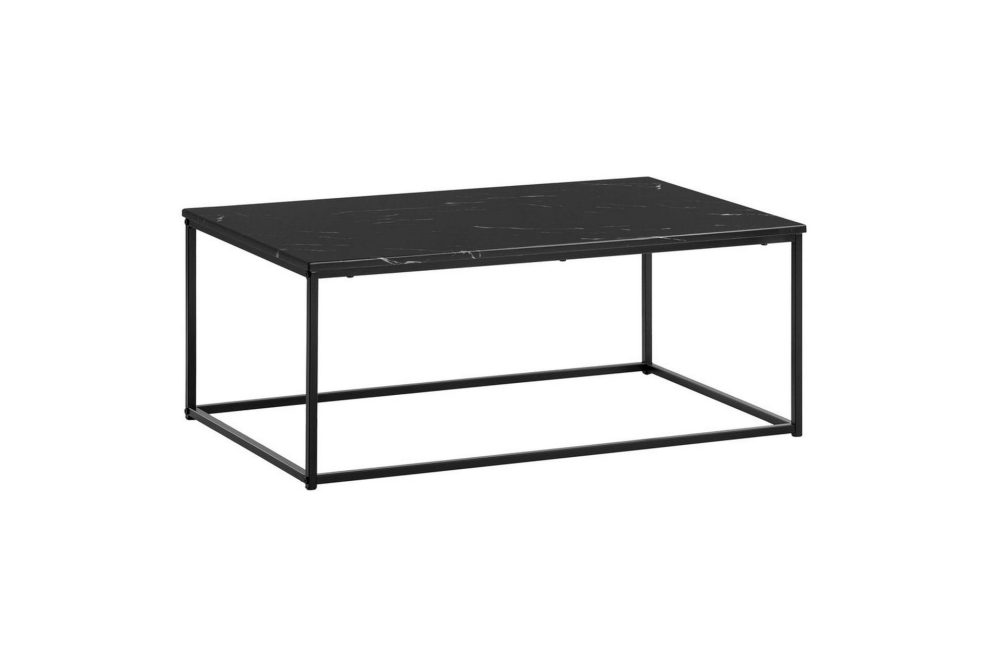 Soffbord Wohnling marmorutseende, rektangulär elegant, modern stil Svart, marmor svart