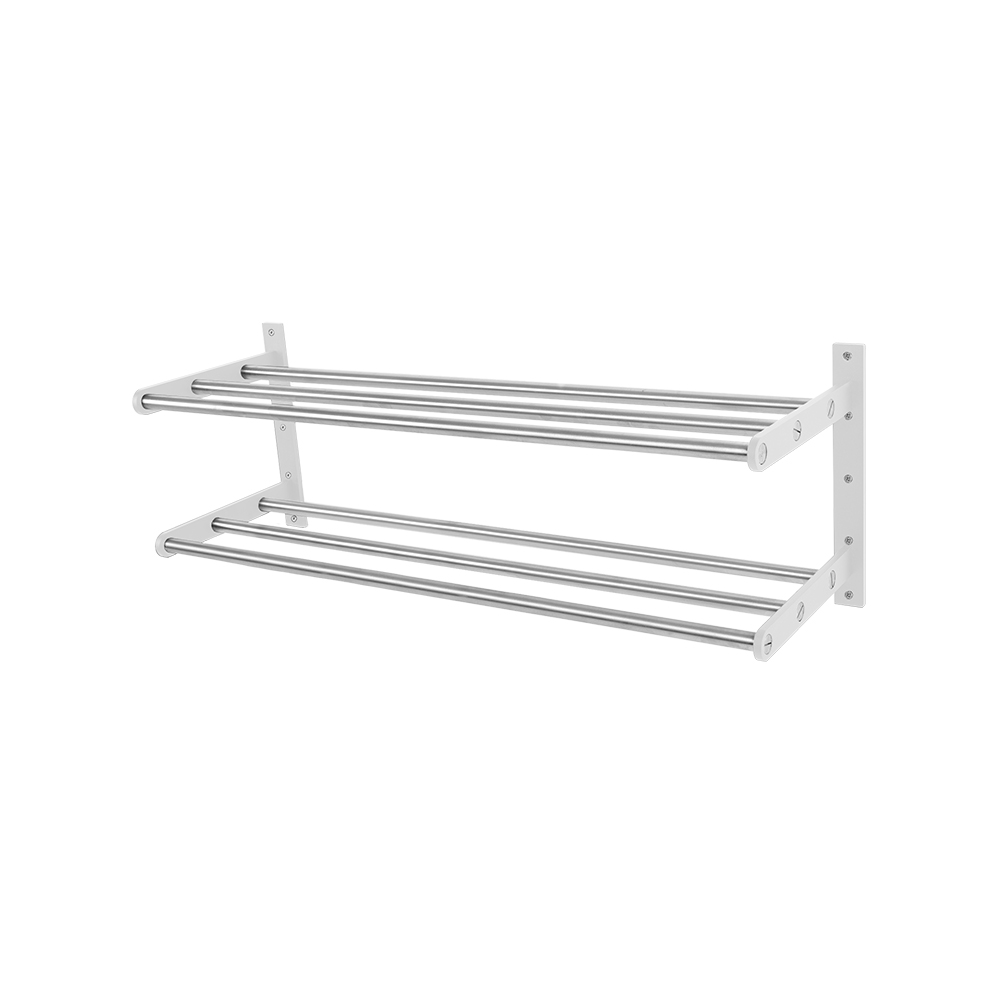 Scherlin skohylla 12, Stål/vit-vitlackerad aluminium