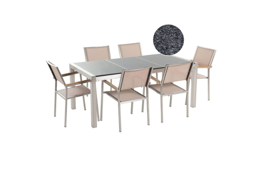 Matsalsset Grosseto Grå/Beige/Silver, 6-Sits
