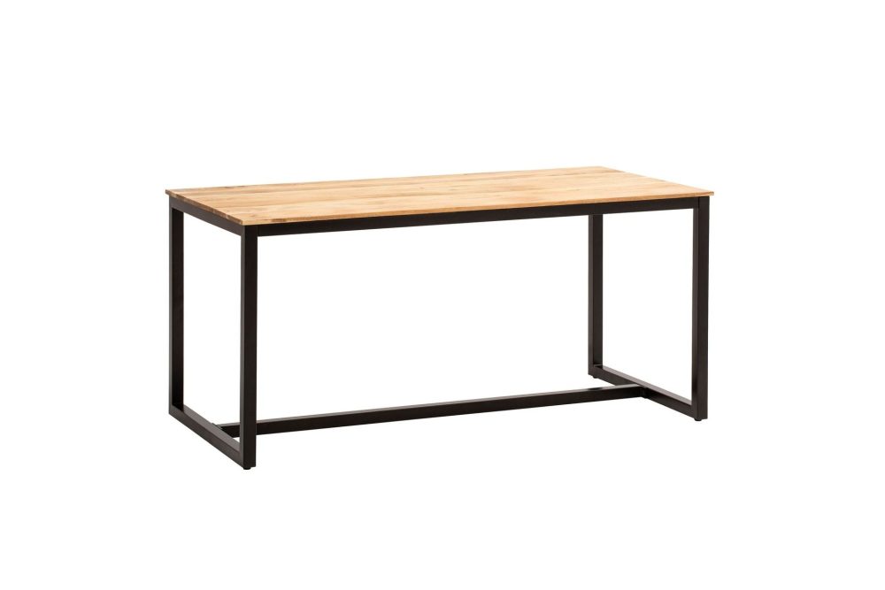 Matbord Wohnling massivt trä industriell loftstil metallbensram 200x100 cm