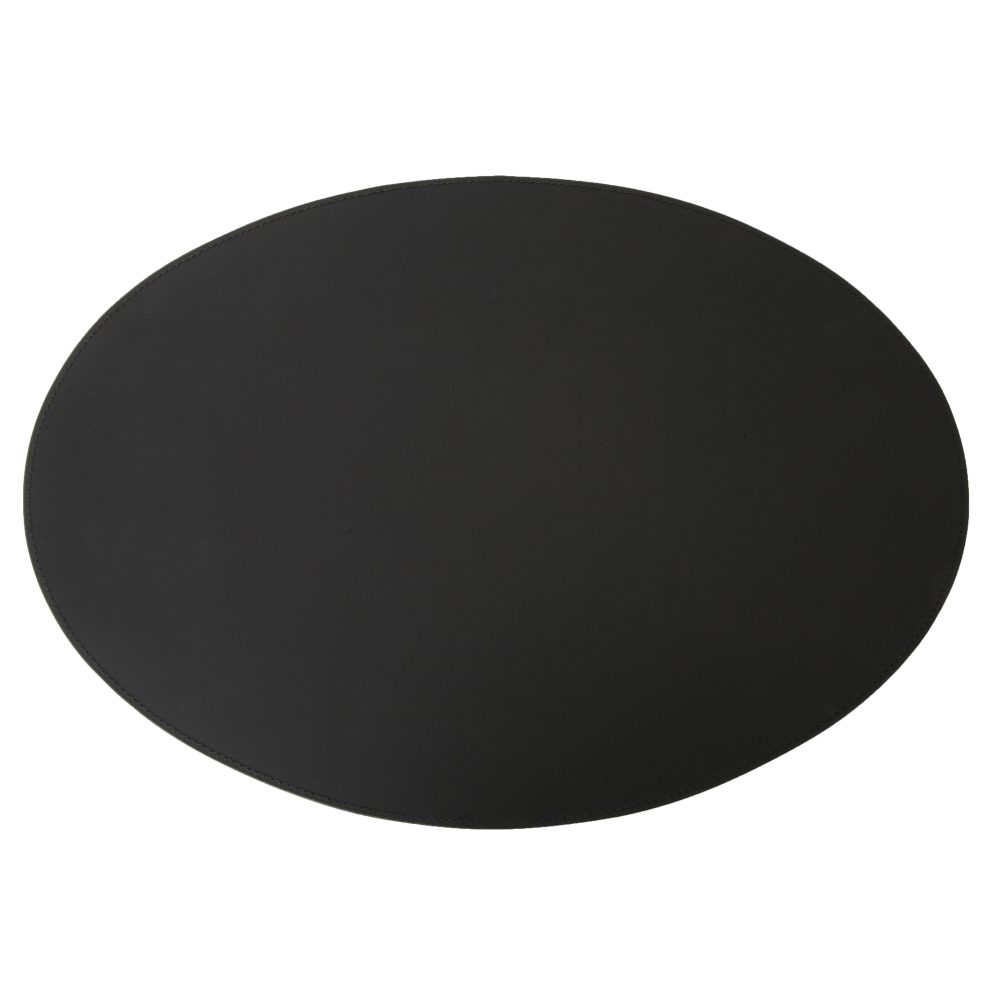 Ørskov bordstablett läder oval 47x34 cm, Svart