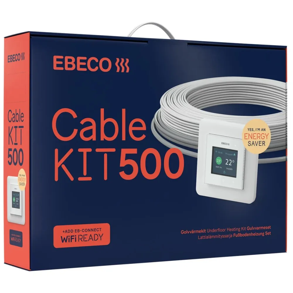 Ebeco Cable Kit 500 Golvvärmekit med värmekabel och termostat 73 m, 810 W