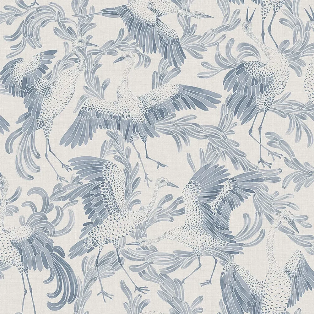 Tapet Eastern Simplicity Dancing Crane 3129 Blå Djur